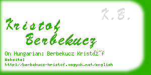 kristof berbekucz business card